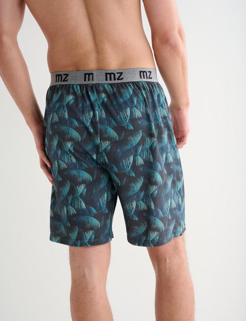 Mazzoni Palm Leaf Printed Knit Short, Charcoal product photo View 02 L