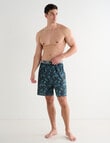 Mazzoni Palm Leaf Printed Knit Short, Charcoal product photo View 03 S