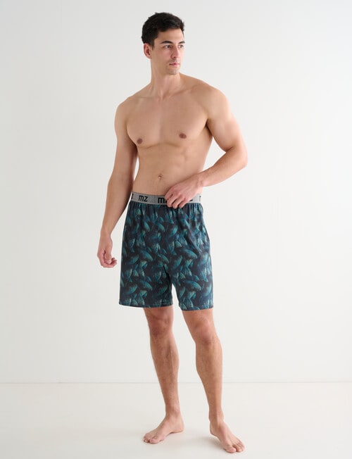 Mazzoni Palm Leaf Printed Knit Short, Charcoal product photo View 03 L