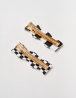 Switch Checkerboard Wavy Alligator Clip, 2-Piece, Black & White product photo View 02 S