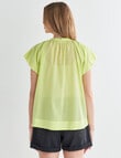 Zest Puff Sleeve Voile Top, Lime product photo View 02 S