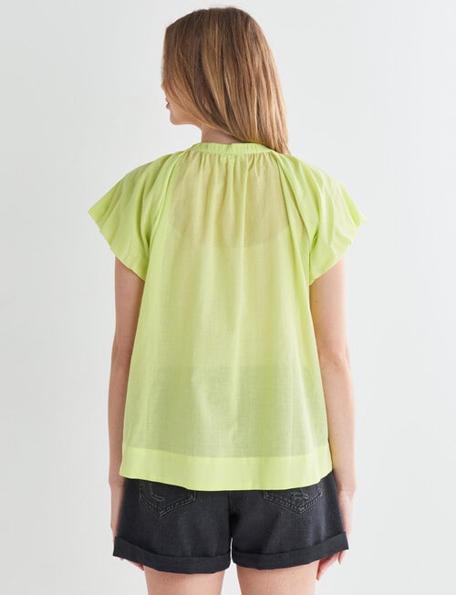 Zest Puff Sleeve Voile Top, Lime product photo View 02 L