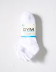 Gym Equipment Low Cut Tab Cushion Foot Sock, 4-Pack, White product photo View 02 S