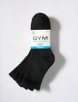 Gym Equipment Quarter Crew Cushion Foot Sock, 4-Pack, Black product photo View 02 S