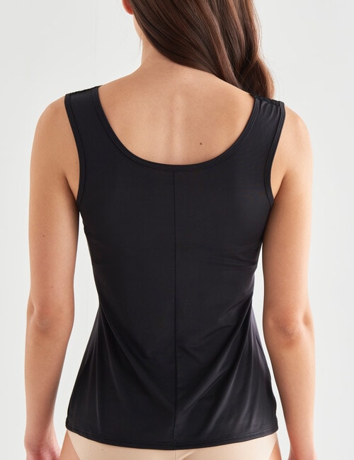 Essence Lace Square Neck Singlet, Black product photo View 02 L