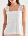 Essence Lace Square Neck Singlet, White product photo