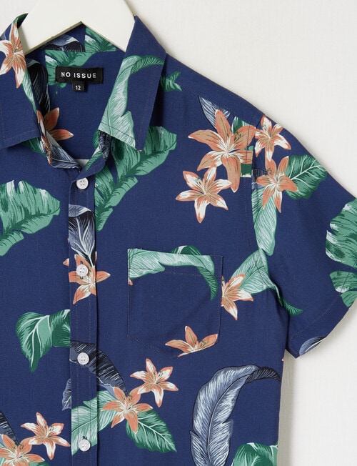 No Issue Short Sleeve Shirt Floral, Navy product photo View 02 L