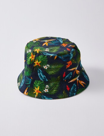 Mac & Ellie Palm Print Bucket Hat, Blue product photo