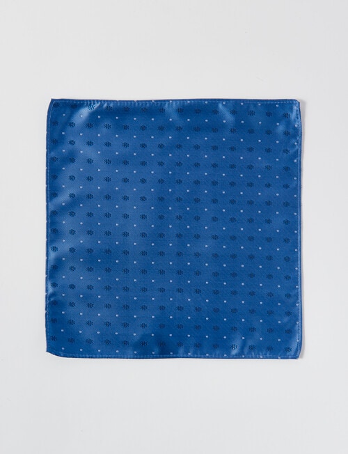 Laidlaw + Leeds Dobby Floral Pocket Square, Blue product photo View 02 L