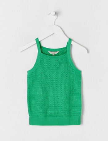 Switch Crochet Look Tank, Emerald Green product photo