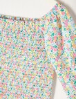 Switch Floral Short Sleeve Puff Sleeve Top, Vanilla product photo View 02 S