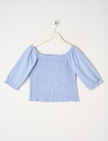 Switch Short Sleeve Puff Sleeve Top, Periwinkle product photo