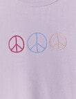 Switch Peace Short Sleeve Crop Rib Tee, Lilac product photo View 02 S