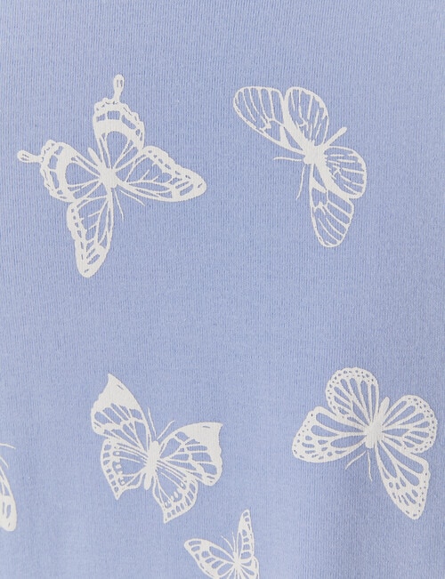 Switch Butterflies Short Sleeve Crop Rib Tee, Periwinkle product photo View 02 L