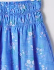 Switch Floral Shirred Waist Skirt, Cobalt product photo View 02 S