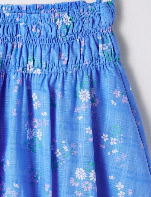 Switch Floral Shirred Waist Skirt, Cobalt product photo View 02 L