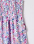 Switch Floral Watercolour Shirred Dress, Periwinkle product photo View 02 S