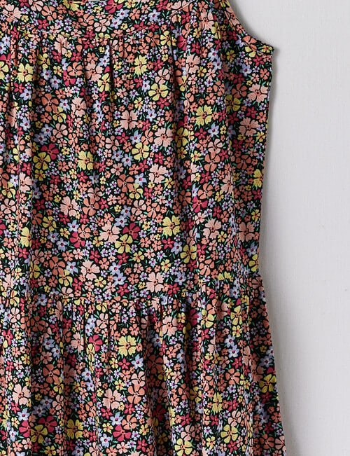 Switch Bright Floral Tiered Dress, Black product photo View 02 L
