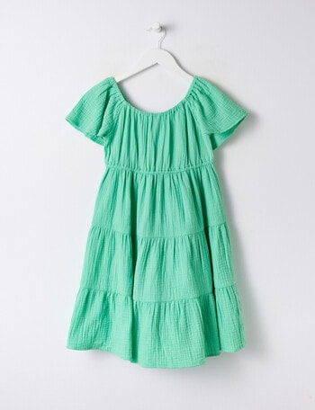 Switch Flutter Sleeve Dress, Emerald Green product photo