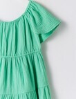 Switch Flutter Sleeve Dress, Emerald Green product photo View 02 S