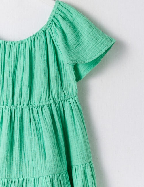 Switch Flutter Sleeve Dress, Emerald Green product photo View 02 L