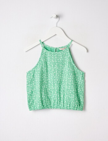 Switch Ditsy Floral Gathered Hem Cami, Green product photo