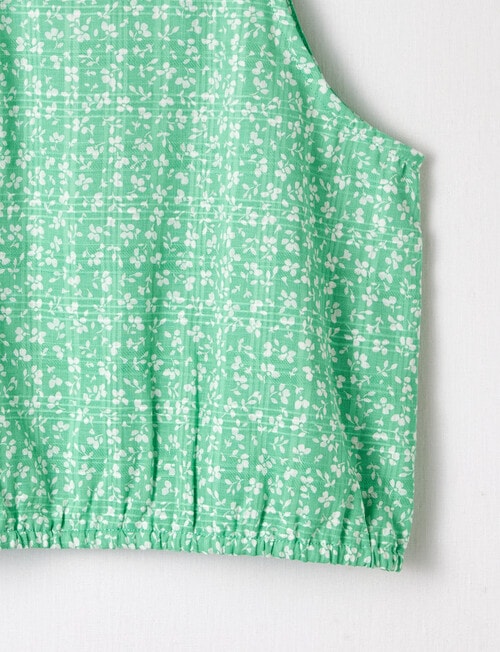 Switch Ditsy Floral Gathered Hem Cami, Green product photo View 03 L