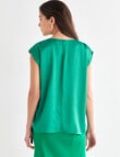Whistle Cap Sleeve Shell Top, Green product photo View 02 S