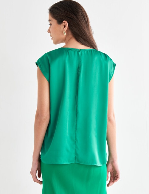 Whistle Cap Sleeve Shell Top, Green product photo View 02 L