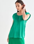 Whistle Cap Sleeve Shell Top, Green product photo View 05 S