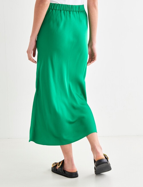 Whistle Satin Slip Skirt, Green product photo View 02 L