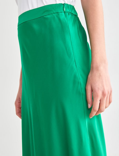 Whistle Satin Slip Skirt, Green product photo View 04 L
