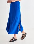 Whistle Satin Slip Skirt, Deep Blue product photo View 03 S
