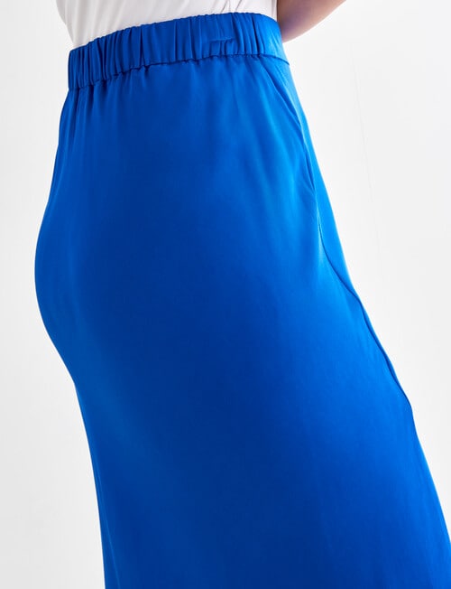 Whistle Satin Slip Skirt, Deep Blue product photo View 04 L