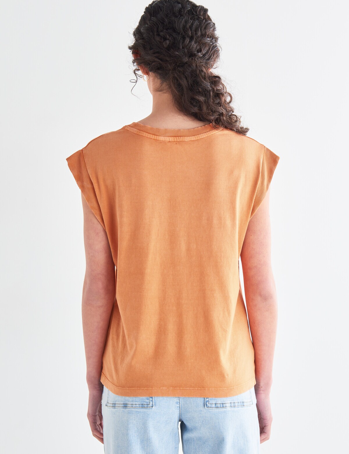 Zest Organic Cotton Short Sleeve Tee, Burnt Orange Tops