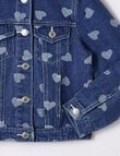 Mac & Ellie Hearts Denim Jacket, Mid Blue product photo View 02 S