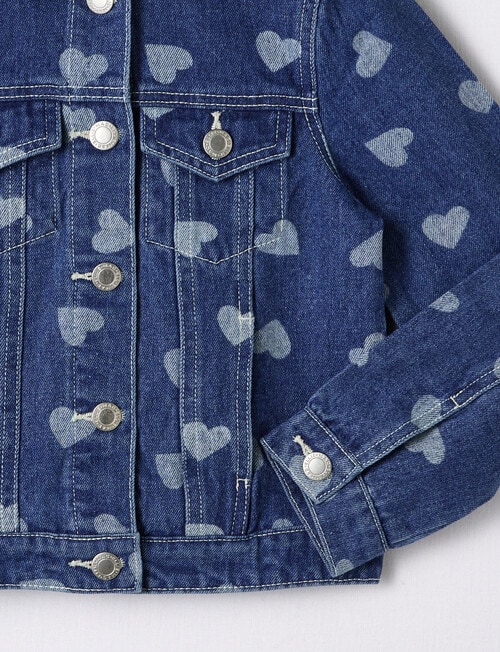 Mac & Ellie Hearts Denim Jacket, Mid Blue product photo View 02 L