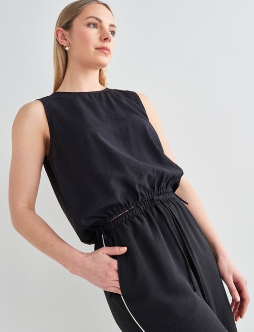 Mineral Maeve Drawstring Top, Black product photo View 05 L