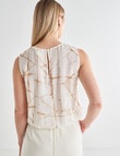 Mineral Maeve Tie Dye Drawstring Top, White product photo View 02 S