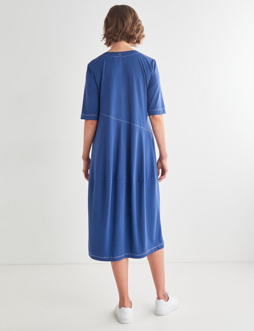 Jigsaw Hero Stitch Ss Dress, Mid Blue product photo View 02 L