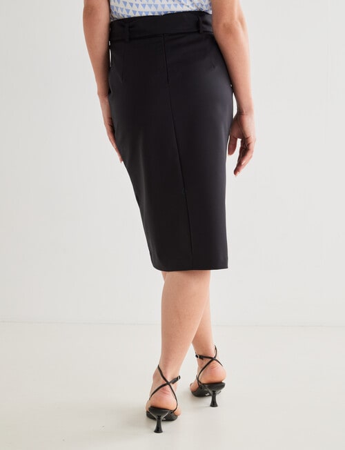 Oliver Black Belted Pencil Skirt, Black product photo View 02 L