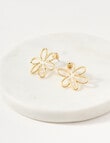 Whistle Accessories Daisy Stud Earrings, Gold Tone product photo View 02 S