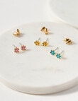 Whistle Accessories Coloured Daisy Stud Earrings, 3-Pack, Gold Tone product photo View 03 S