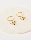 Whistle Accessories Huggie Earrings With Bee, Imitation Gold product photo View 02 S