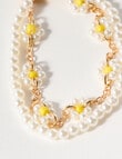 Whistle Accessories Daisy & Pearl Bracelet Set, Gold Tone product photo View 02 S