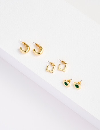 Whistle Accessories Molten Earring Set, 3-Pack, Gold product photo