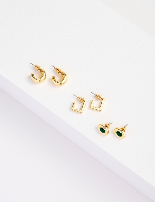 Whistle Accessories Molten Earring Set, 3-Pack, Gold product photo