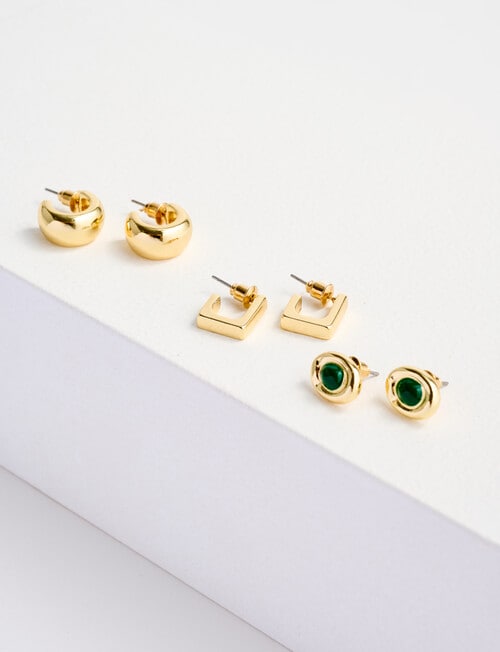 Whistle Accessories Molten Earring Set, 3-Pack, Gold product photo View 02 L