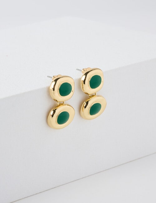 Whistle Accessories Molten Gemstone Drop Earrings, Gold product photo