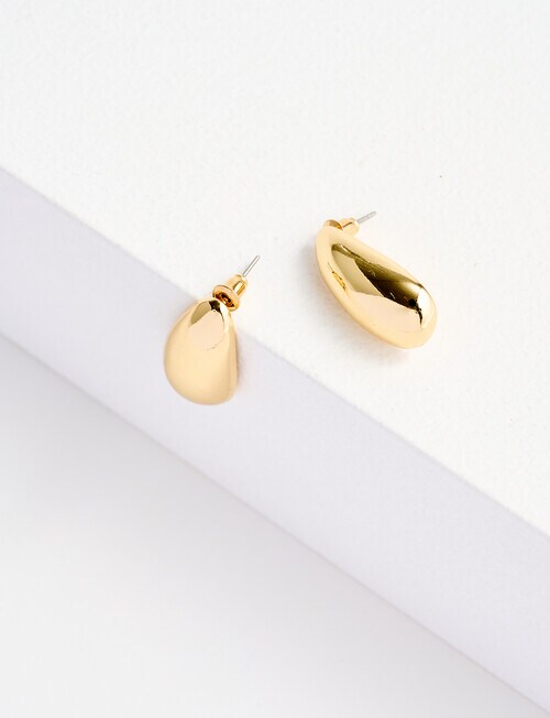 Whistle Accessories Molten Droplet Earrings, Gold product photo View 02 L